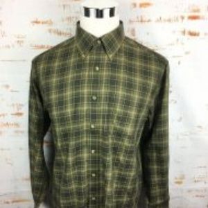 LL Bean Mens Cashmere Blend Button Down Shirt L